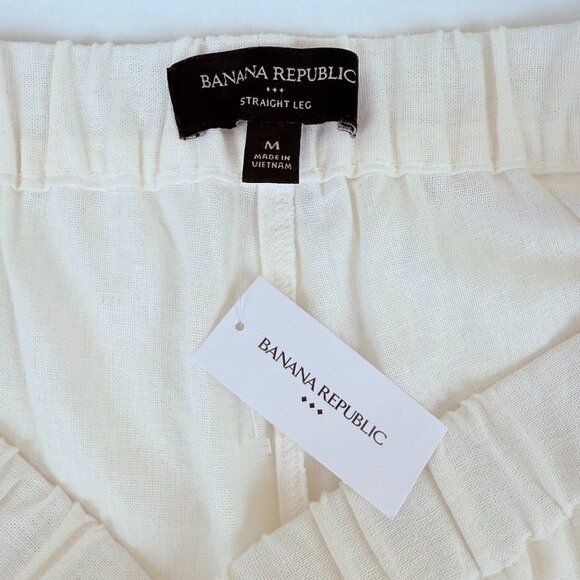 NWT Banana Republic Linen Blend Pull-On Pants Pockets (Women’s M) - Picture 4 of 10